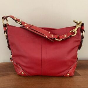 Coach Zoe Hobo Shoulder Bag in Red
